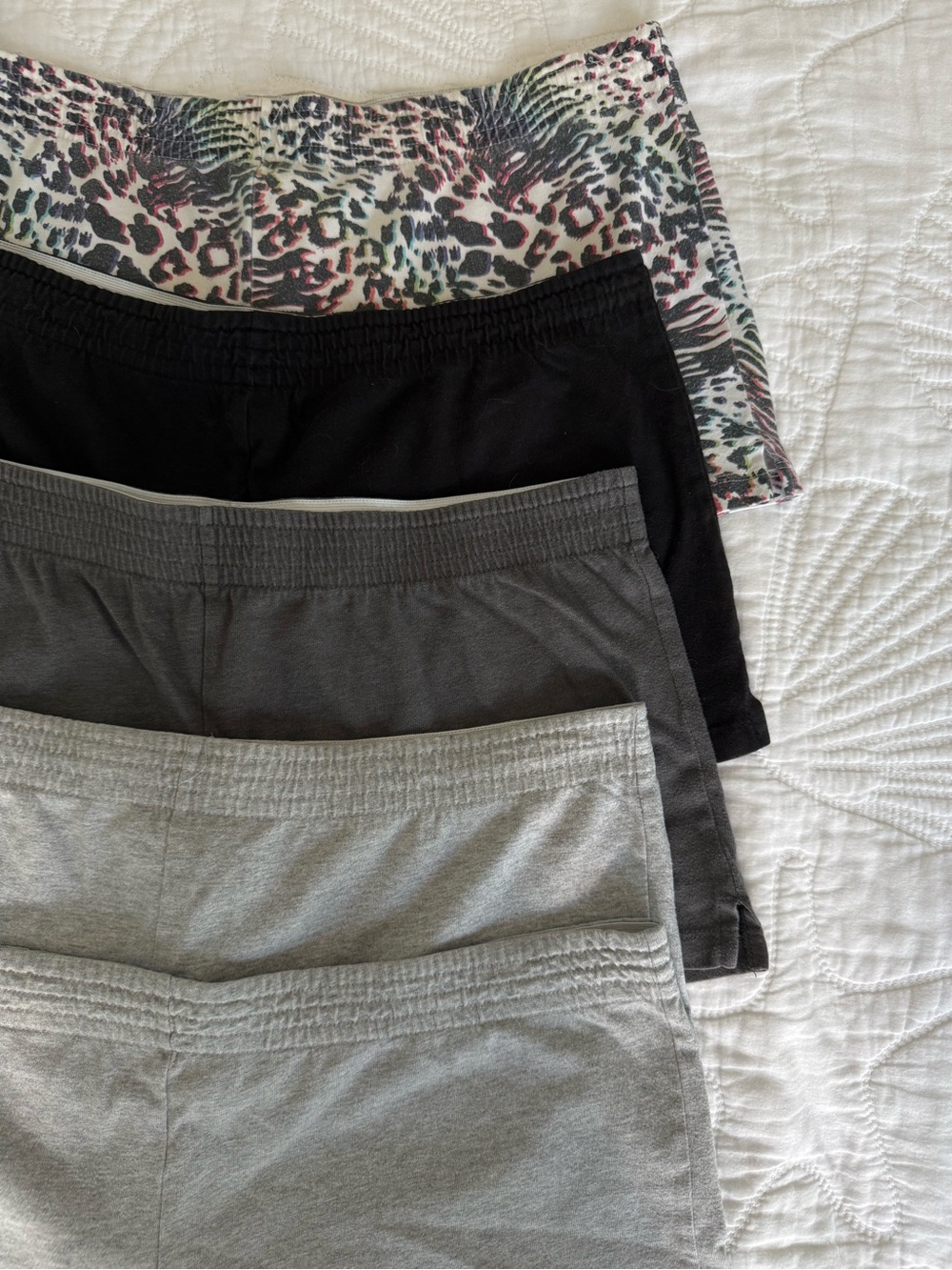 OP Women’s Athletic Shorts Set - Light Gray, Dark Gray, Black, Leopard - Picture 2 of 7